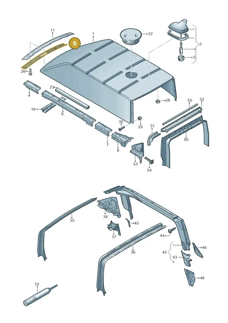 7E0817123B — Volkswagen Caravelle (2019-2024) diagram 861817030, position 9