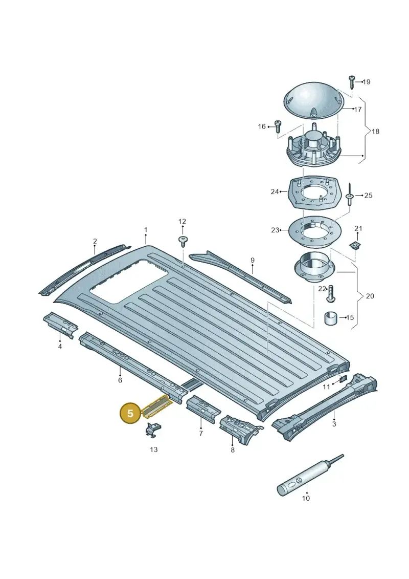 7E0817325B — Volkswagen Caravelle (2019-2024) diagram 410817400, position 5