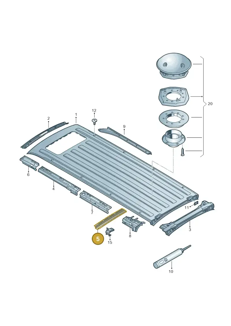 7E0817325B — Volkswagen Caravelle (2019-2024) diagram 410817450, position 5