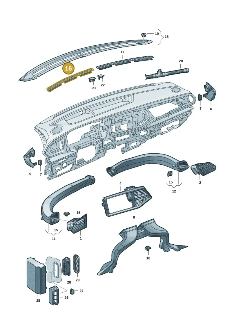 7E0819071C — Volkswagen Single-cab transp. (2019-2024) diagram 7fp819300, position 16