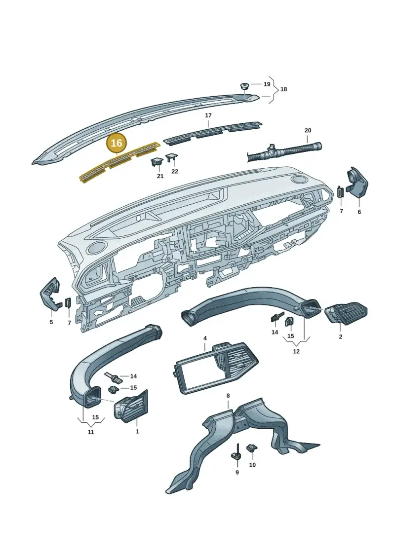 7E0819071C — Volkswagen Transport. multivan (2019-2024) diagram 7ep819300, position 16