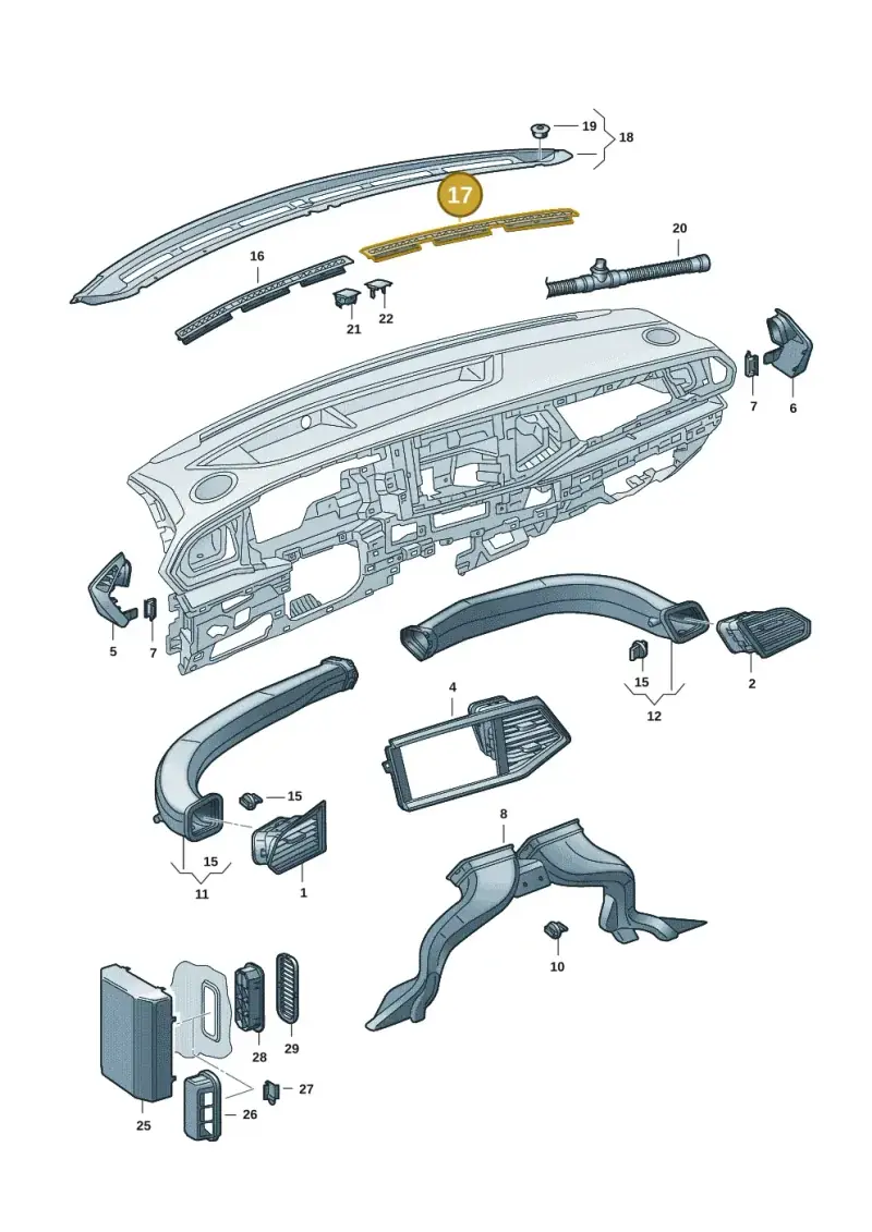 7E0819072C — Volkswagen Single-cab transp. (2019-2024) diagram 7fp819300, position 17