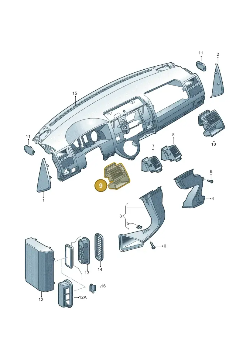 7E0819203FV80 — Volkswagen Transp. dropside (2011-2015) diagram 411819050, position 9