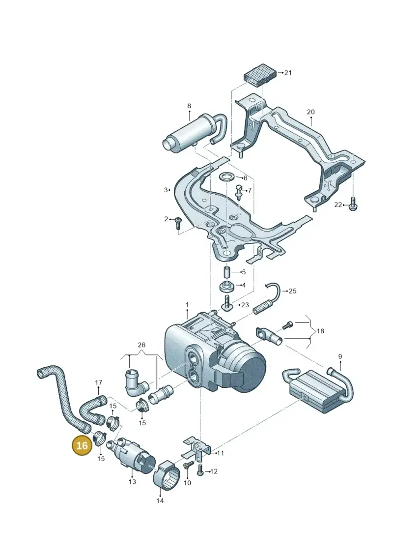 7E0819320B — Volkswagen Transport. multivan (2019-2024) diagram 861819700, position 16