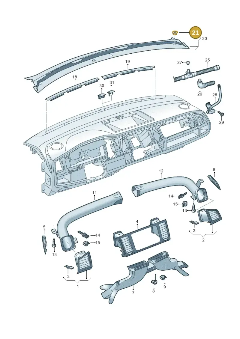 7E0819425 — Volkswagen Caravelle (2015-2019) diagram 861819300, position 21