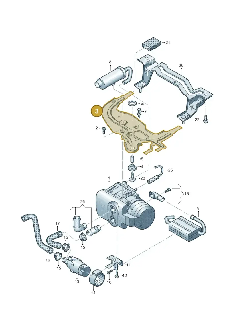 7E0819453B — Volkswagen Transport. multivan (2019-2024) diagram 861819700, position 3