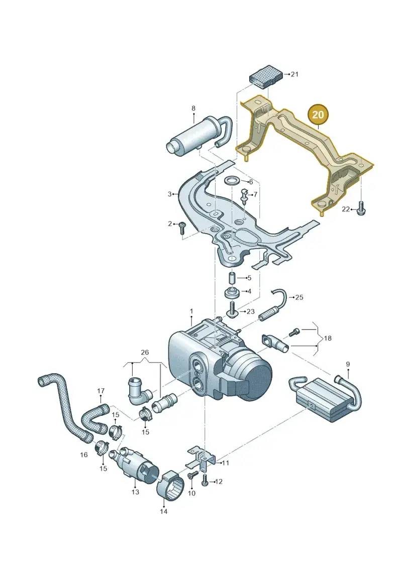 7E0819565A — Volkswagen Transporter Multivan (2019-2024) diagram 861819700, position 20