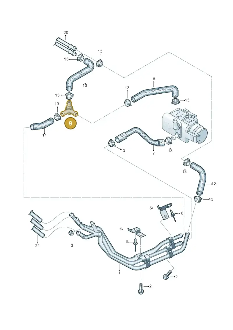 7E0820295B — Volkswagen Caravelle (2015-2019) diagram 861819820, position 9