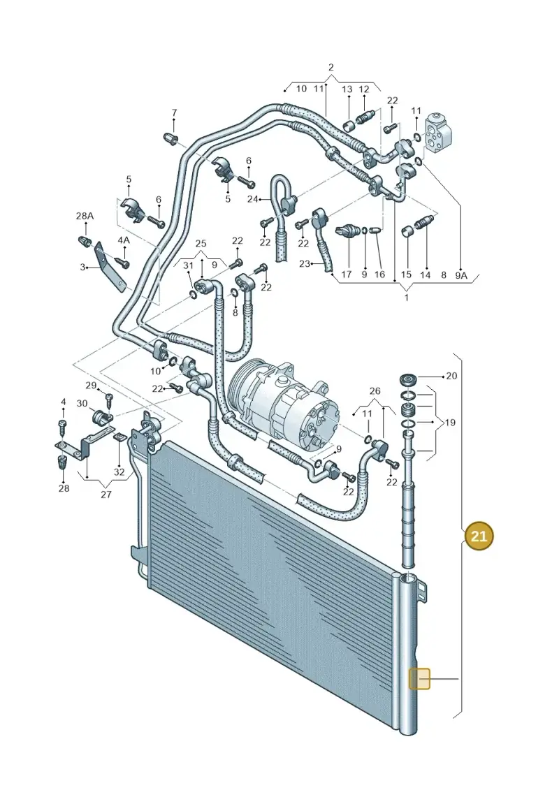 7E0820411D — Volkswagen Transp. caravelle (2011-2015) diagram 410820150, position 21
