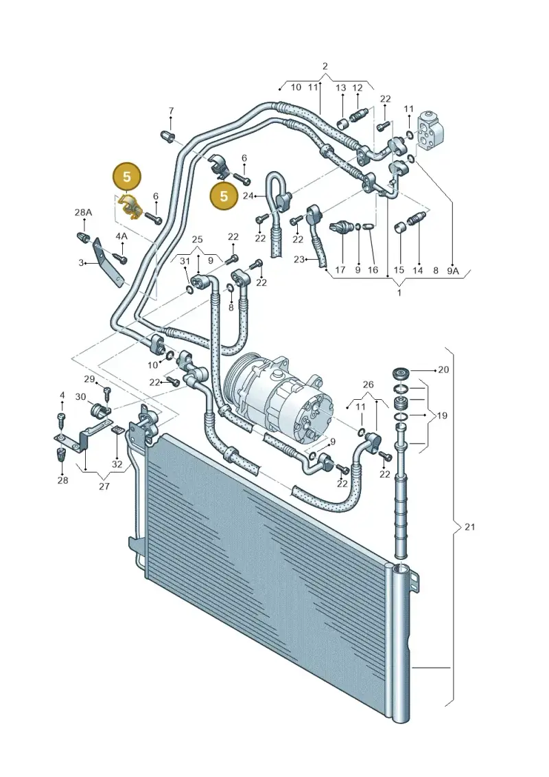 7E0820774A — Volkswagen Transp. caravelle (2011-2015) diagram 410820150, position 5