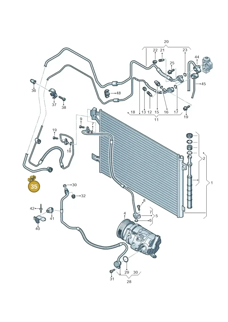 7E0820774A — Volkswagen Caravelle (2015-2019) diagram 861260450, position 35
