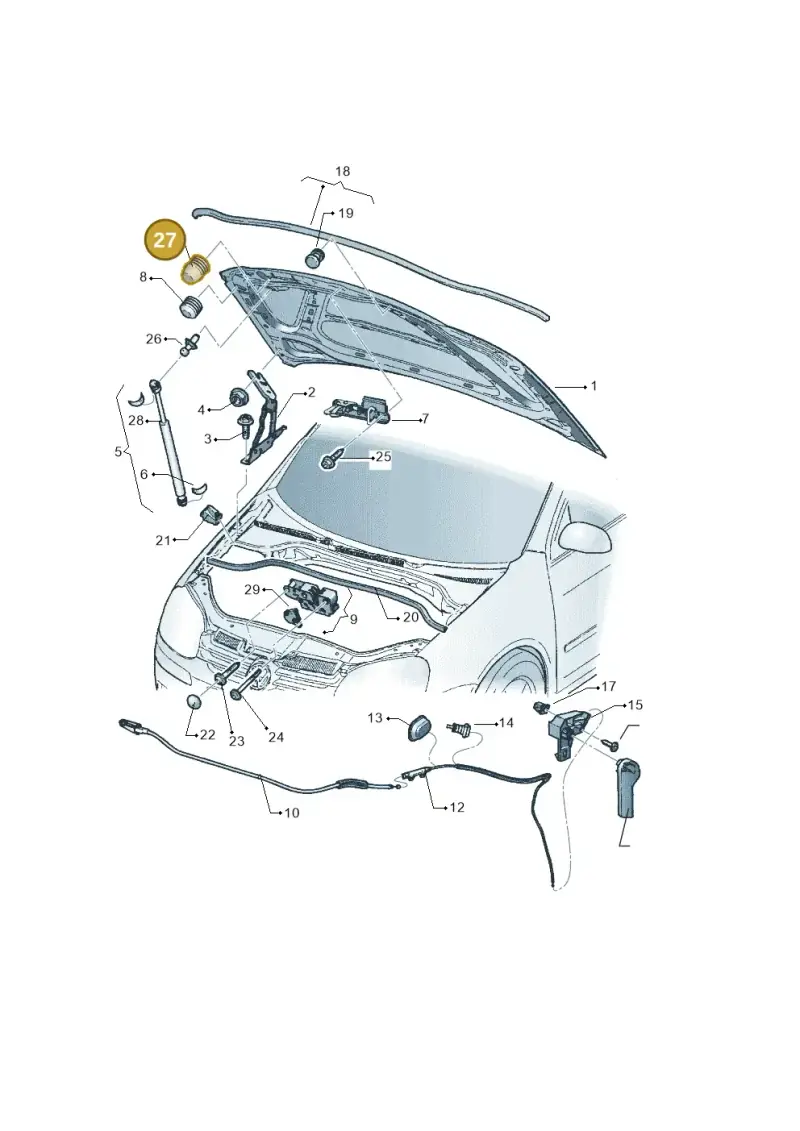 7E0823499 — Volkswagen Jetta (2008-2011) diagram 449823100, position 27