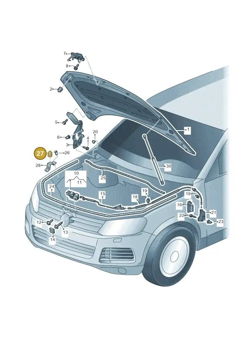 7E0823499 — Volkswagen Touareg (2010-2012) diagram 693823100, position 27