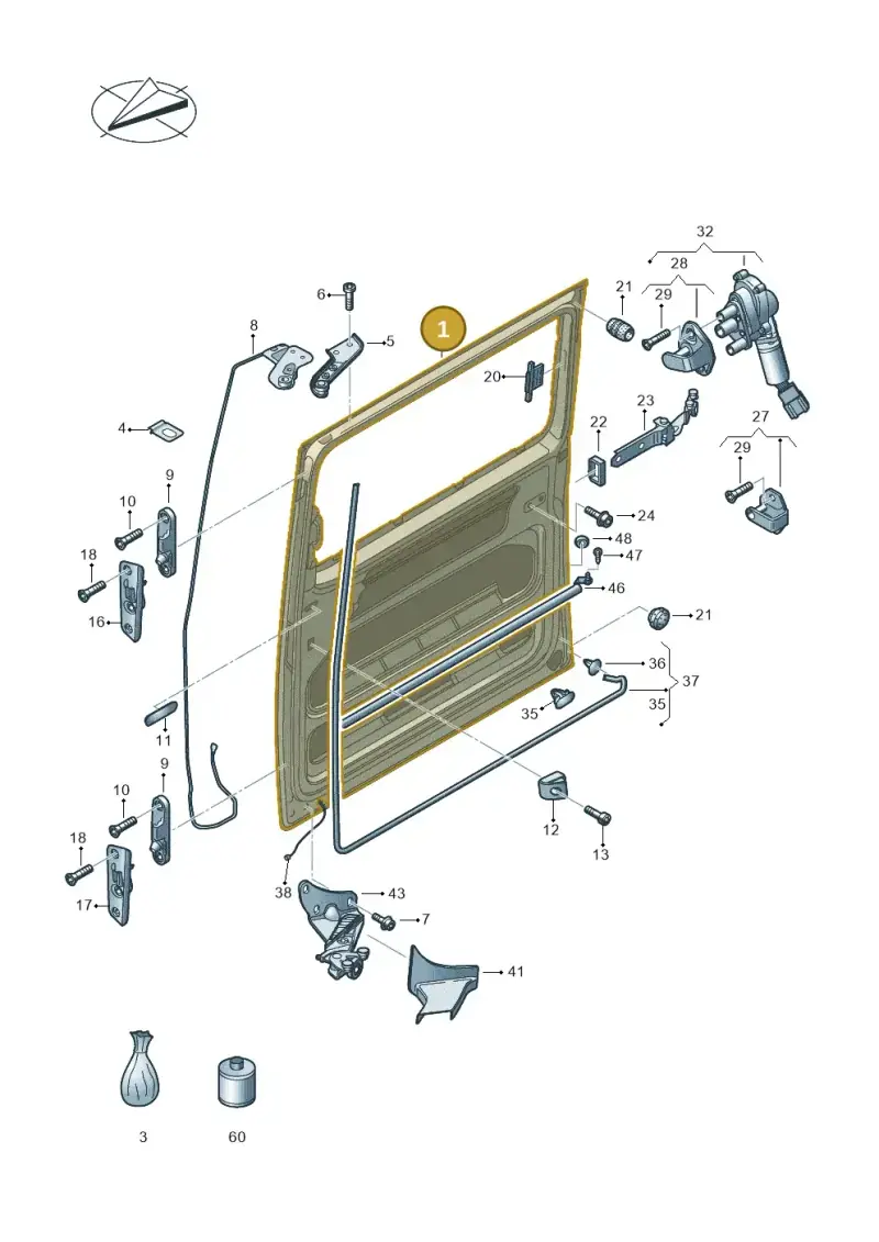 7E0843108BG — Volkswagen Caravelle (2015-2019) diagram 410843000, position 1