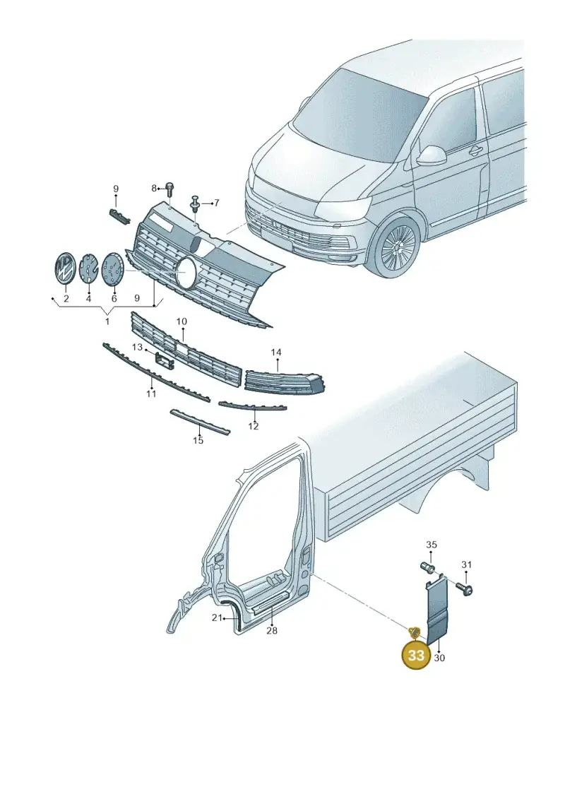 7E0843514 — Volkswagen Single-cab transp. (2015-2019) diagram 862853000, position 33