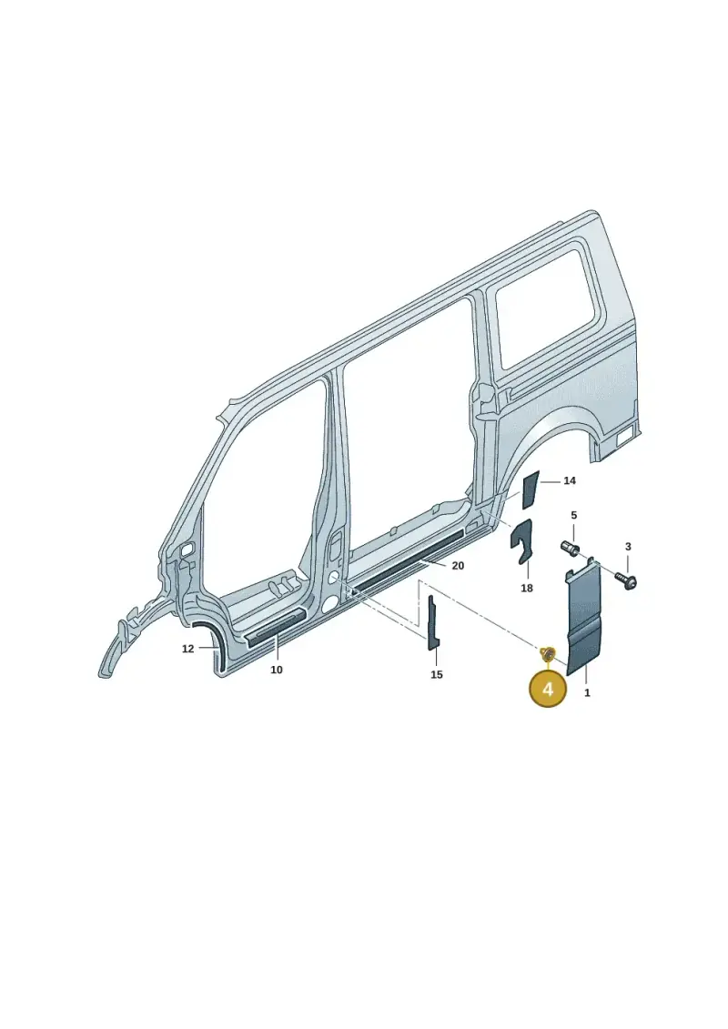 7E0843514 — Volkswagen Transport. multivan (2019-2024) diagram 7em853040, position 4