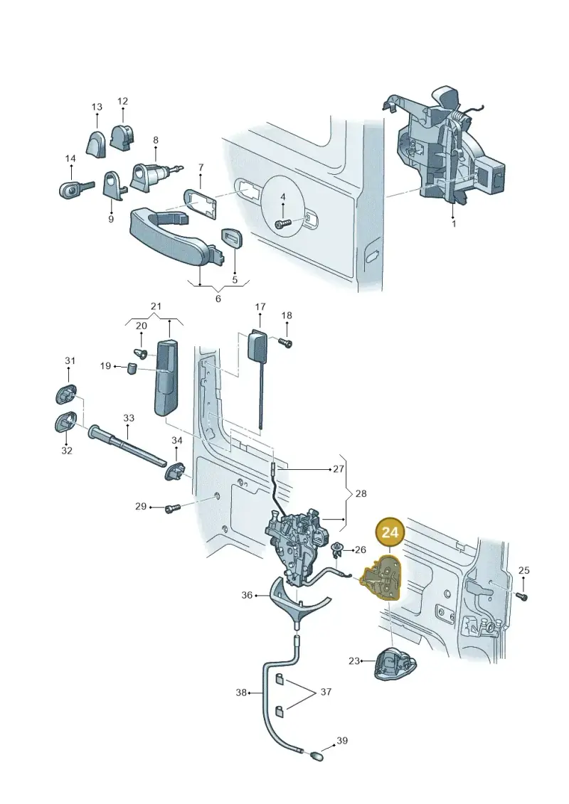 7E0843603D — Volkswagen Caravelle (2015-2019) diagram 410843800, position 24