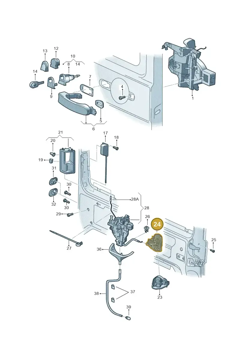 7E0843603D — Volkswagen Caddy kombi (2015-2020) diagram 443843800, position 24