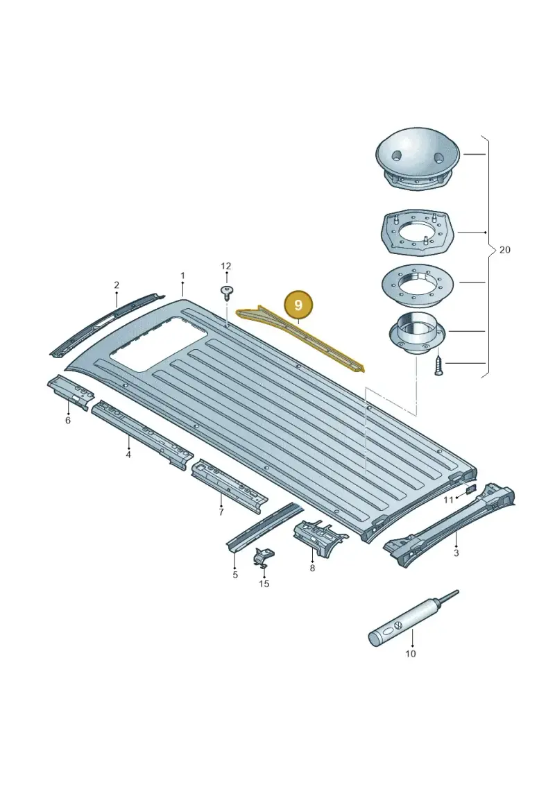 7E0843694 — Volkswagen Caravelle (2019-2024) diagram 410817450, position 9