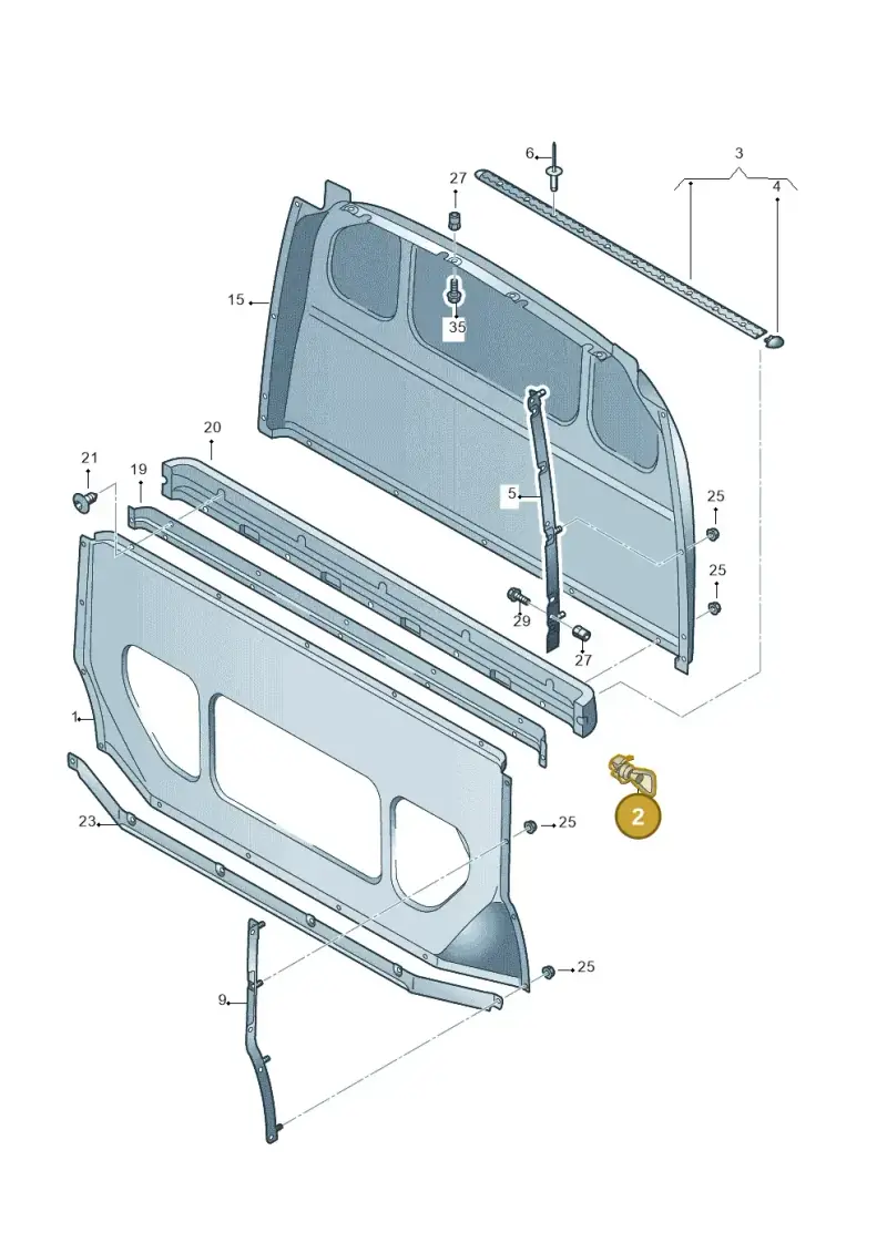 7E0860661 — Volkswagen Transp. caravelle (2011-2015) diagram 410863900, position 2