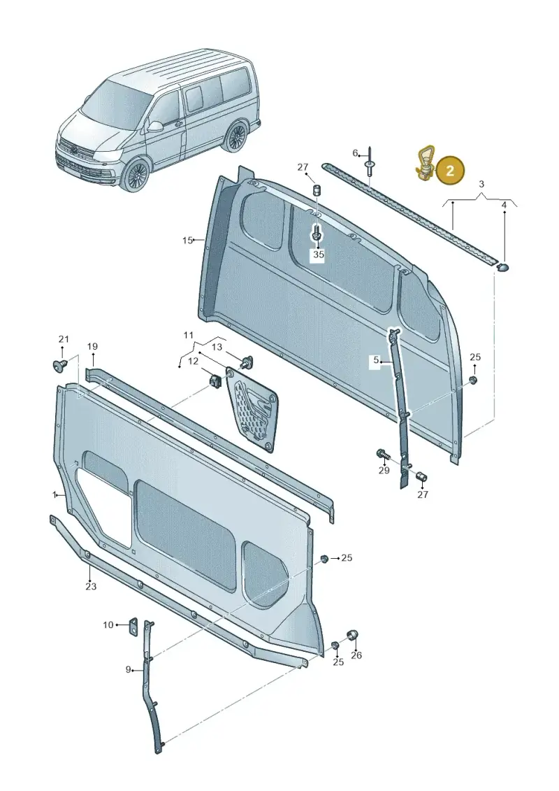 7E0860661 — Volkswagen Caravelle (2019-2024) diagram 861863900, position 2