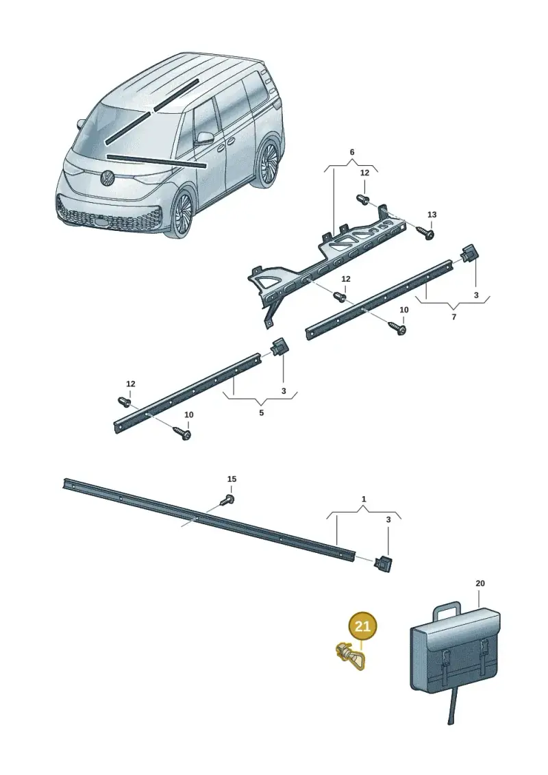 7E0860661 — Volkswagen ID.Buzz (2022-) diagram 15a860150, position 21