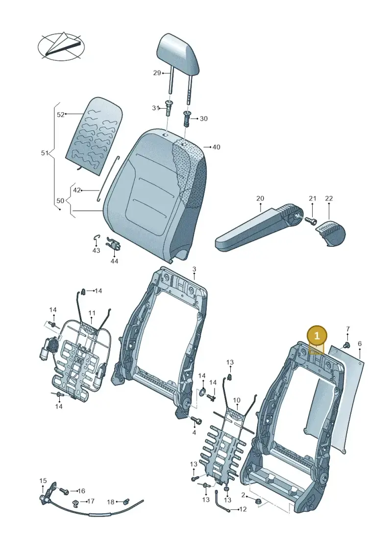 7E0881045T — Volkswagen Caravelle (2019-2024) diagram 861881500, position 1