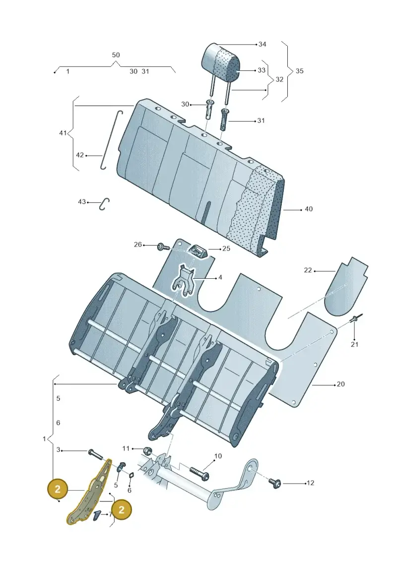 7E0881321C — Volkswagen Caravelle (2019-2024) diagram 410885500, position 2