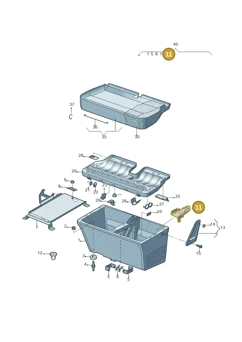 7E0881327C9B9 — Volkswagen Transp. caravelle (2011-2015) diagram 679881100, position 11
