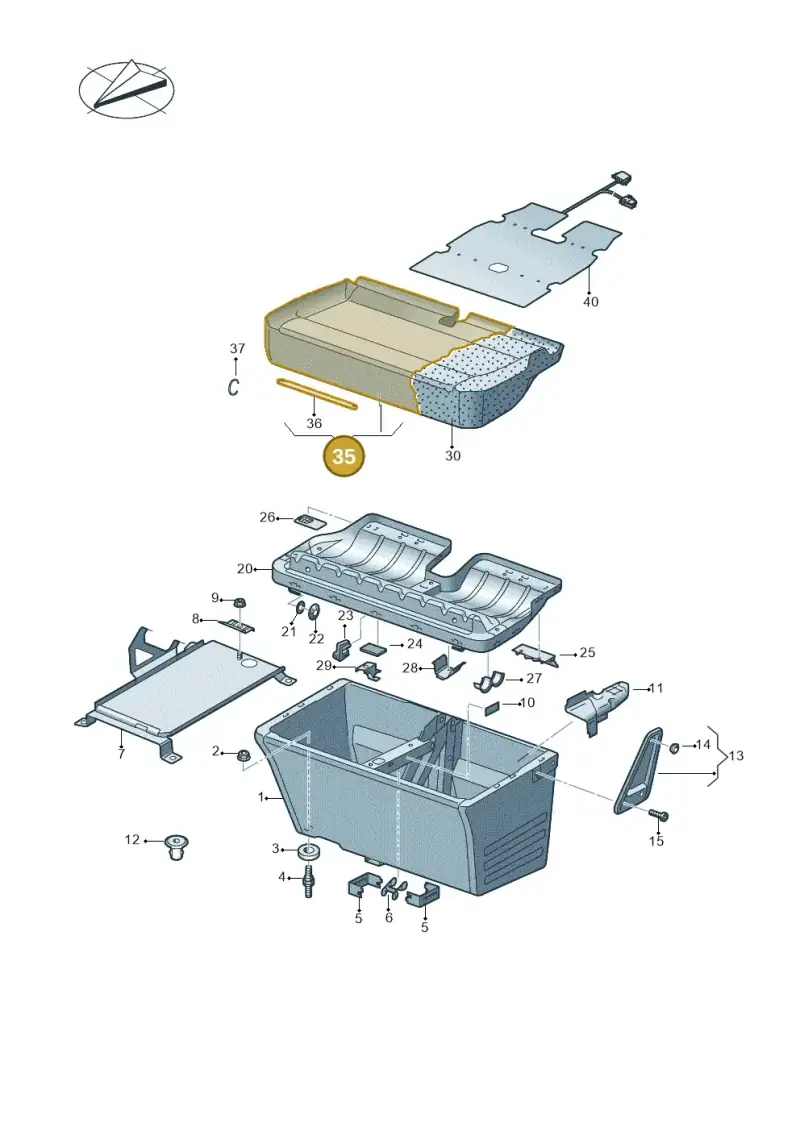 7E0881405DSHVW — Volkswagen Caravelle (2015-2019) diagram 861881100, position 35