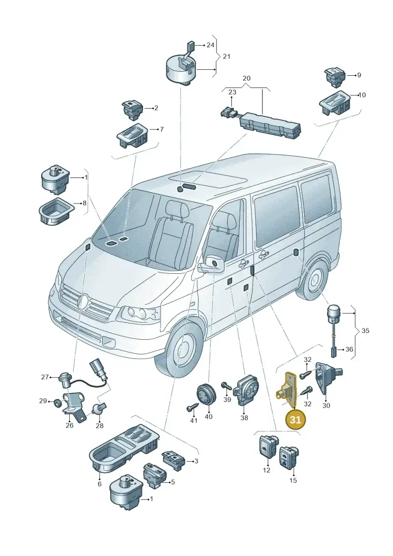 7E0907497 — Volkswagen Transp. caravelle (2011-2015) diagram 679959050, position 31