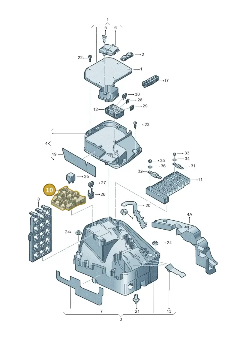 7E0937503D — Volkswagen Transp. caravelle (2011-2015) diagram 410937100, position 10