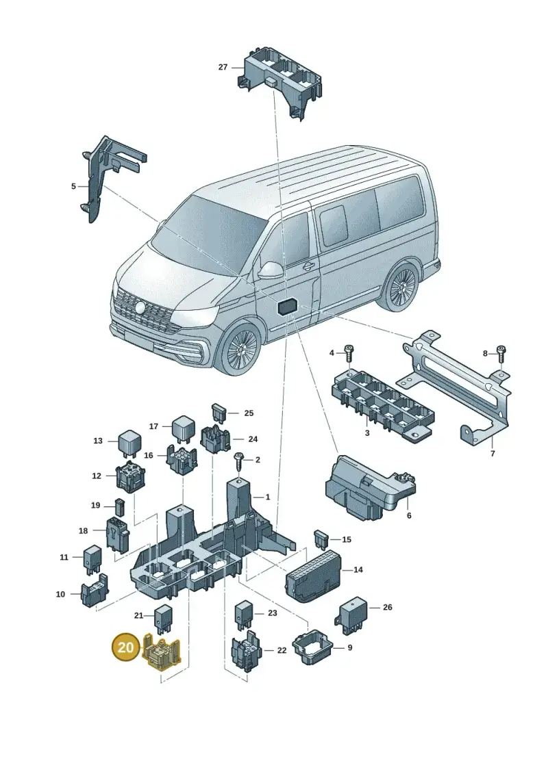 7E0937528 — Volkswagen Transport. multivan (2019-2024) diagram 7ep937010, position 20