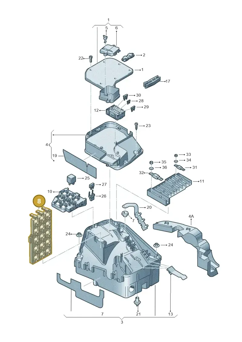 7E0937545A — Volkswagen Transp. caravelle (2011-2015) diagram 410937100, position 8