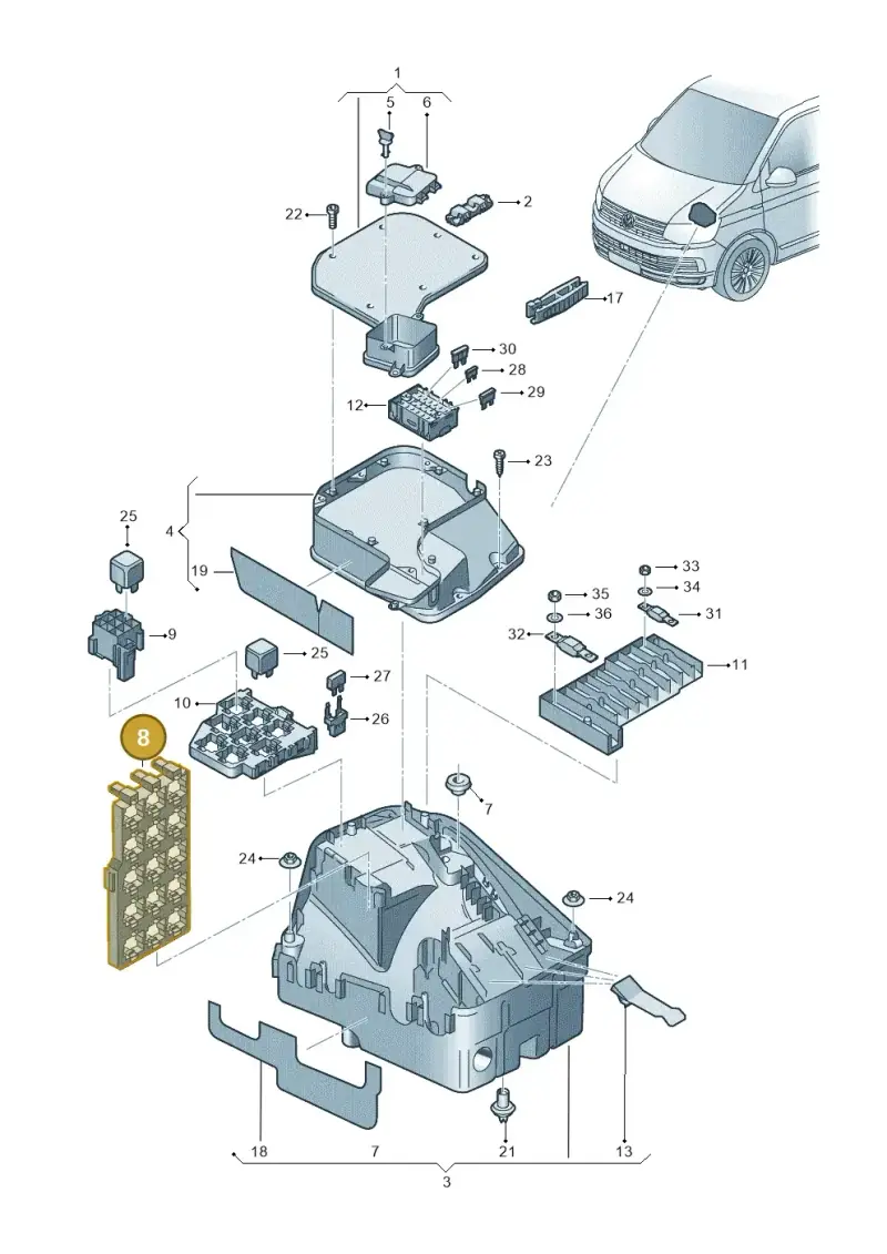 7E0937545A — Volkswagen Single-cab transp. (2015-2019) diagram 861937100, position 8