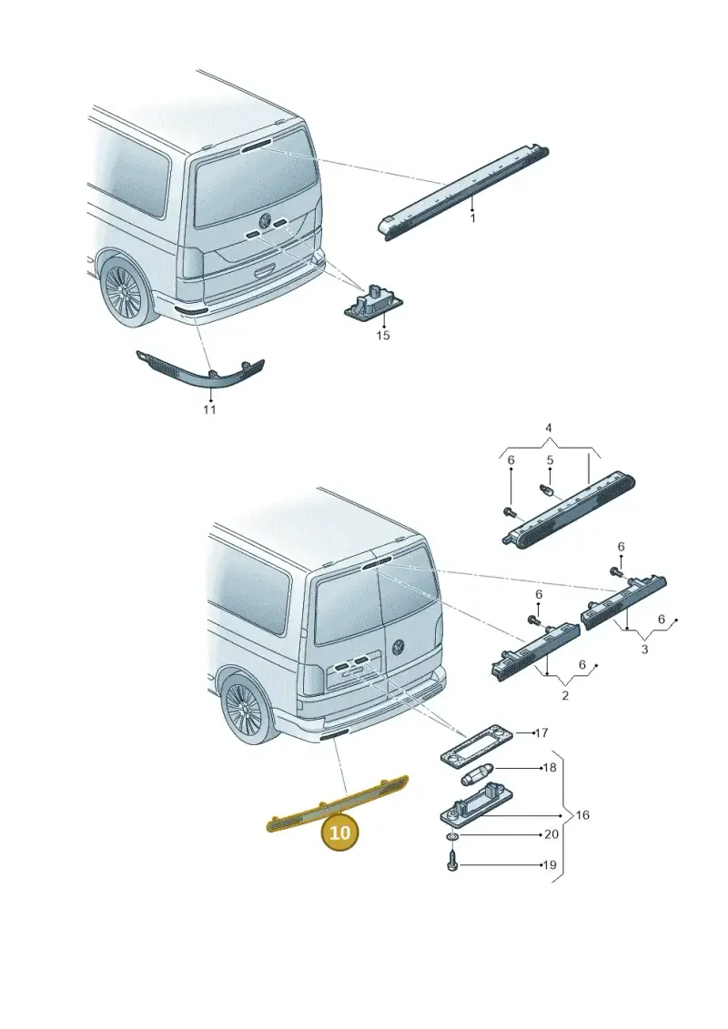 7E0945105A — Volkswagen Caravelle (2015-2019) diagram 861945200, position 10