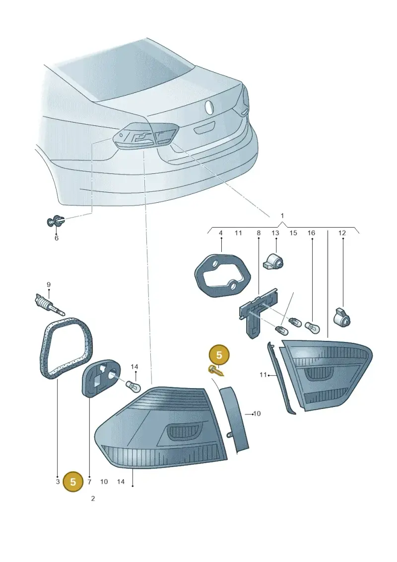 7E0945229 — Volkswagen New Passat (2011-2015) diagram 691945000, position 5