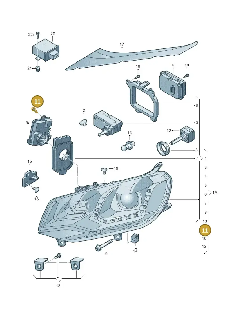 7E0945229 — Volkswagen Touareg (2010-2012) diagram 693941200, position 11