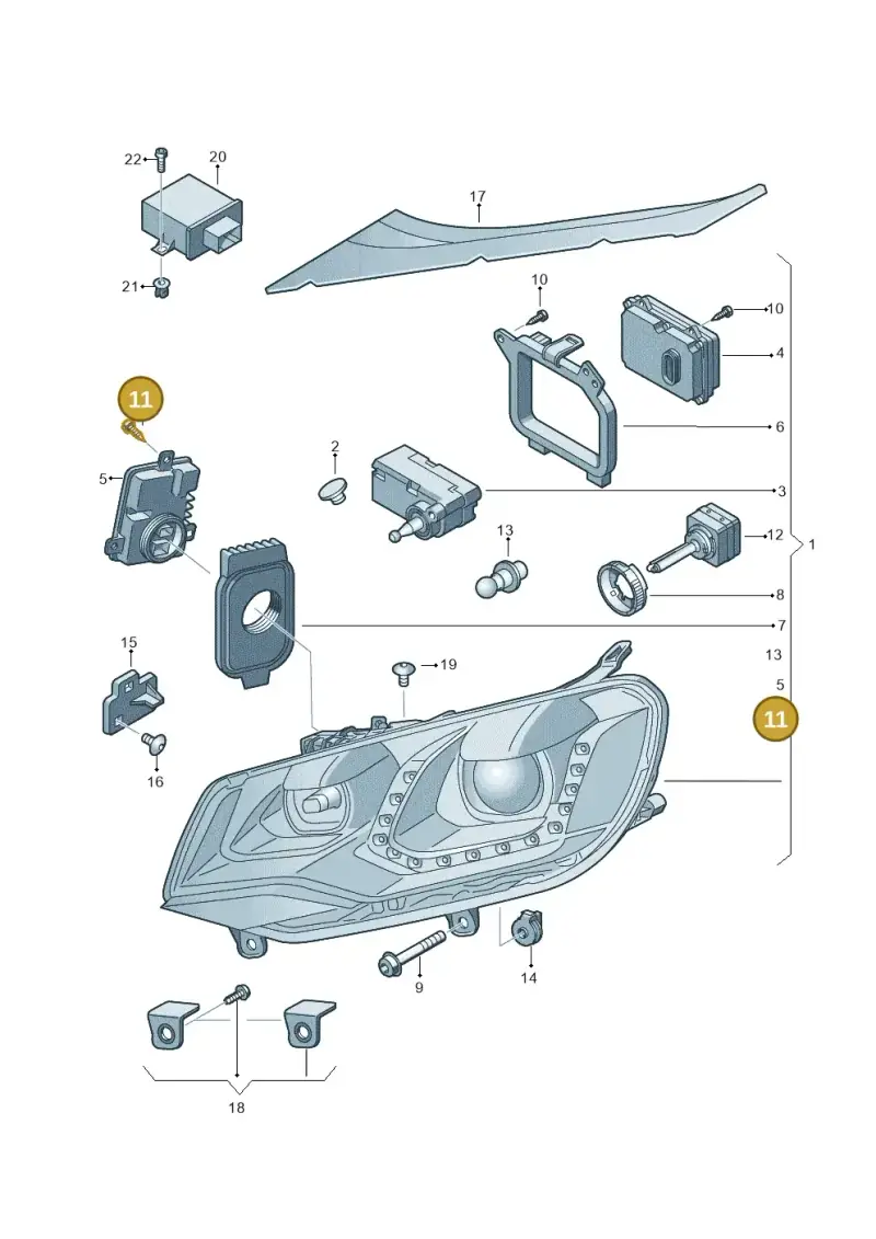 7E0945229 — Volkswagen Touareg (2012-2014) diagram 693941210, position 11