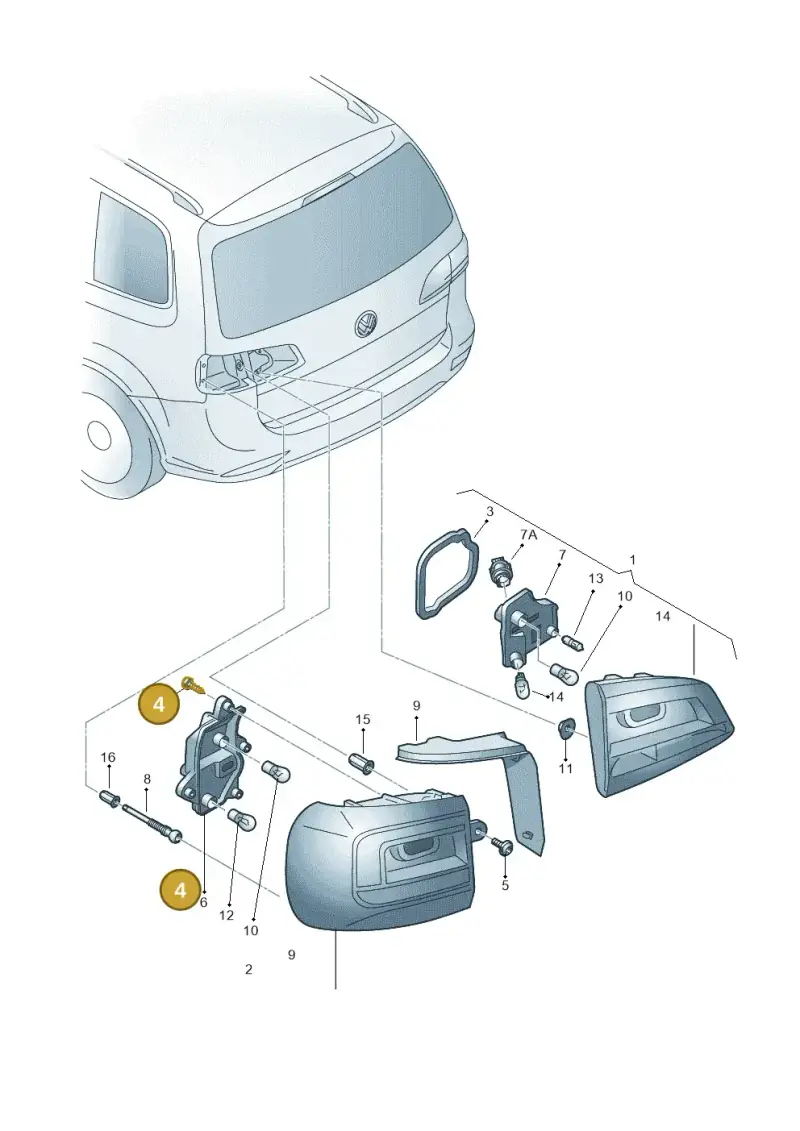 7E0945229 — Volkswagen Touran 2.0 (2010-2015) diagram 694945000, position 4