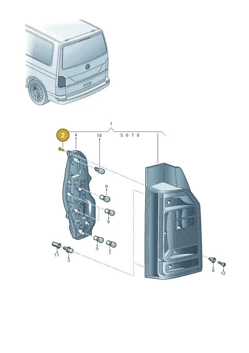 7E0945229 — Volkswagen Caravelle (2015-2019) diagram 861945000, position 2