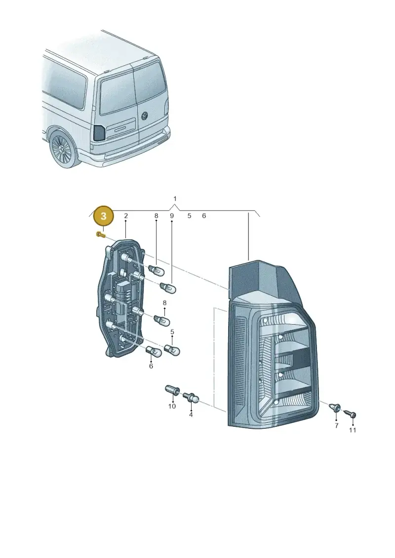 7E0945229 — Volkswagen Caravelle (2015-2019) diagram 861945050, position 3