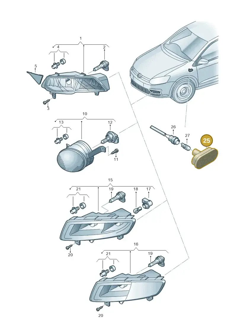 7E0949117B — Volkswagen Polo (2014-2022) diagram 794941400, position 25
