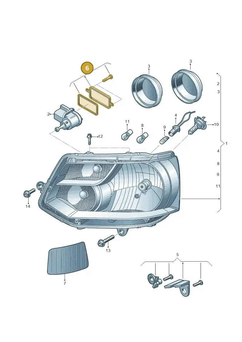 7E0998295 — Volkswagen Transp. caravelle (2011-2015) diagram 679941000, position 6