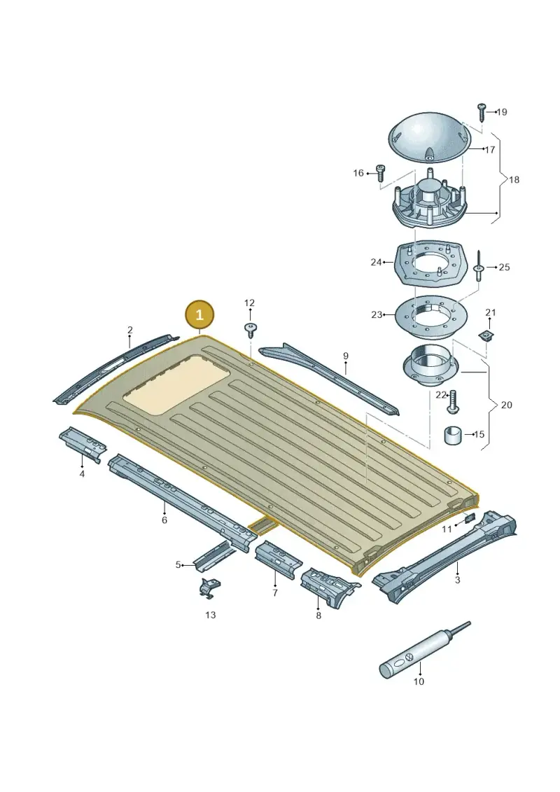 7E1817101 — Volkswagen Caravelle (2019-2024) diagram 410817400, position 1