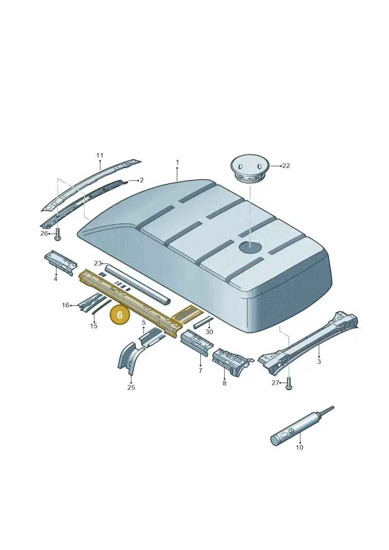 7E1817343B — Volkswagen Caravelle (2015-2019) diagram 861817020, position 6