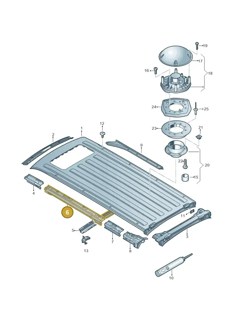 7E1817343C — Volkswagen Caravelle (2019-2024) diagram 410817400, position 6