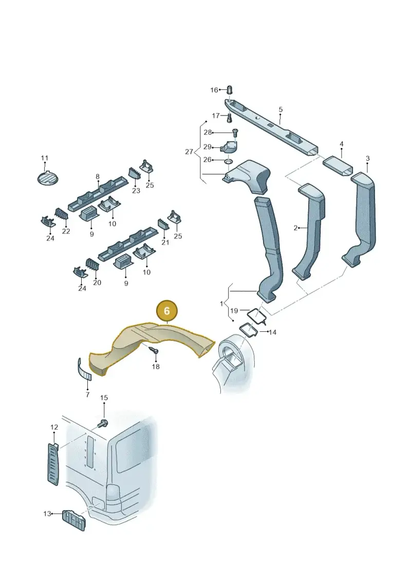 7E1819462 — Volkswagen Caravelle (2019-2024) diagram 659819100, position 6