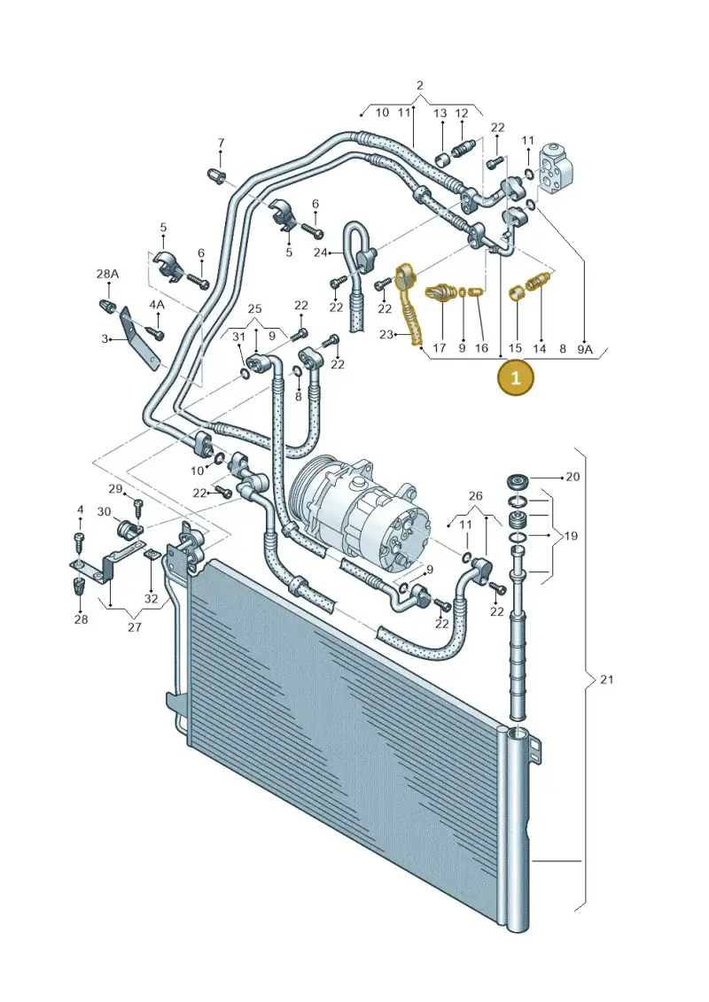 7E1820741H — Volkswagen Transp. caravelle (2011-2015) diagram 410820150, position 1