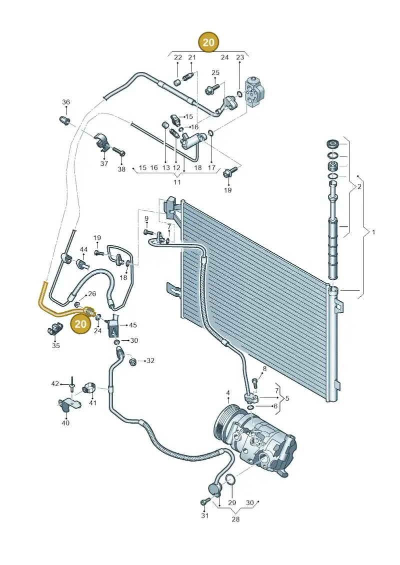 7E1820743P — Volkswagen Transport. multivan (2019-2024) diagram 861260400, position 20